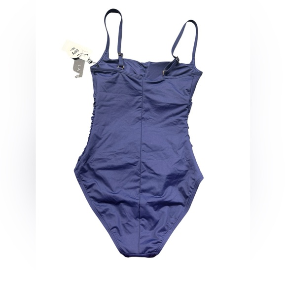 LA BLANCA island goddess INDIGO one piece swimsuit style LB0IG24 UPF 50+ NWT - Picture 4 of 12